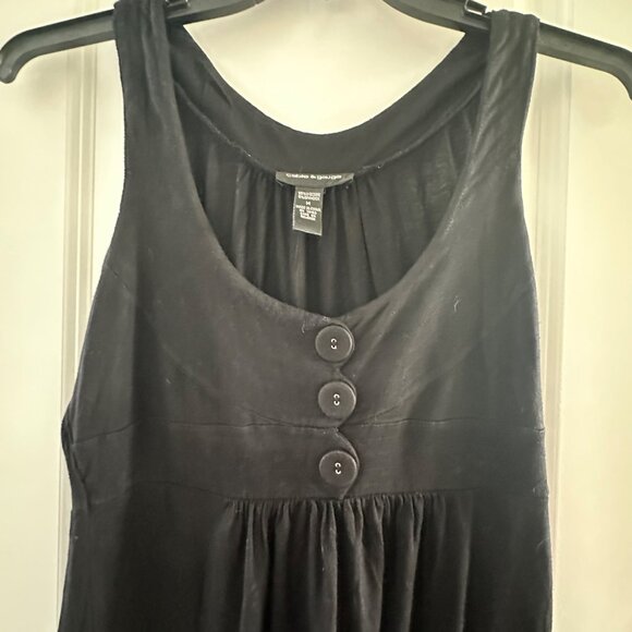 Black Sleeveless Tunic Style Tank Top With Button Accents Cable & Gauge M - Picture 4 of 6